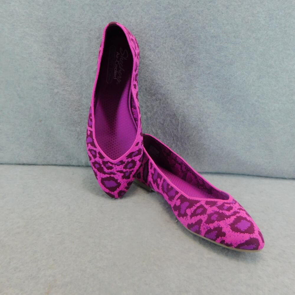 Sketcher Womens Air Cooled Memory Foam Flat Shoe Pink Animal Print Shoe - Size 8 - Picture 10 of 11